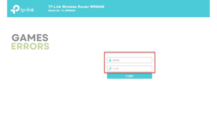 Star Citizen Error Code 40014 - Log in to TP-Link router