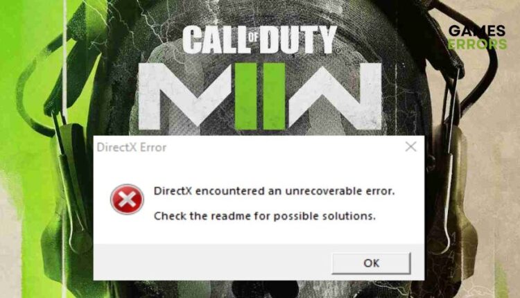 MW2 DirectX error