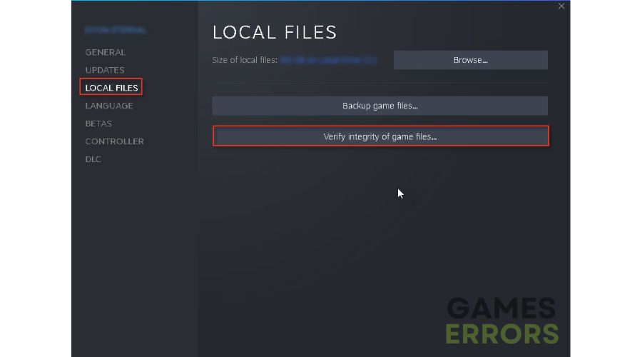 Verify game files