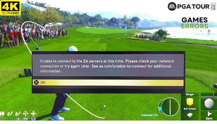 PGA tour unable to connect to connect to EA servers