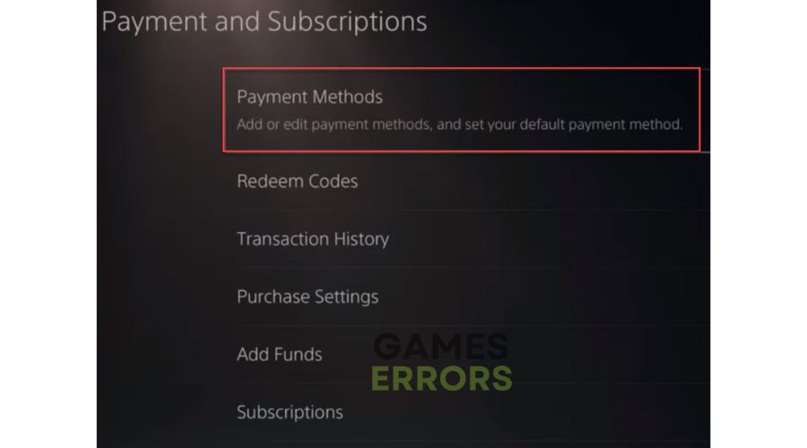 an unidentified error occurred ps5 
 - PS5 Payment