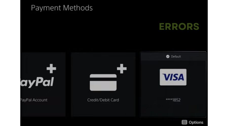 an unidentified error occurred ps5
 - PS5 payment method