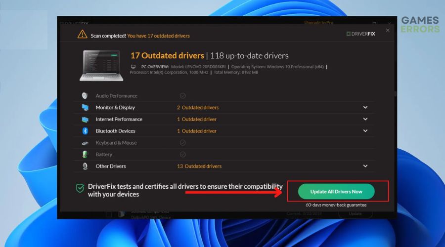 Use DriverFix to update GPU drivers
