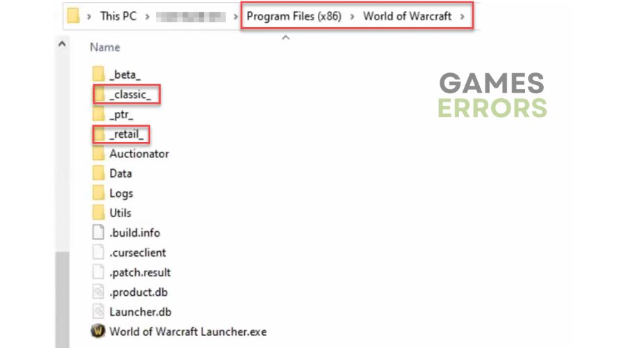 LUA Error in WoW - Game Install Folder