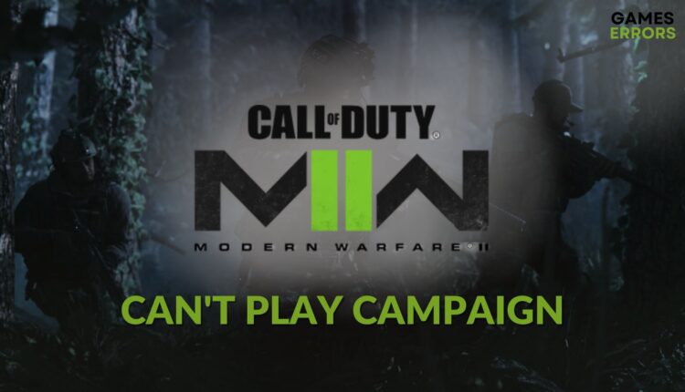 fix can't play modern warfare campaign