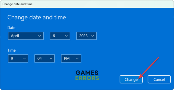 changing date and time windows