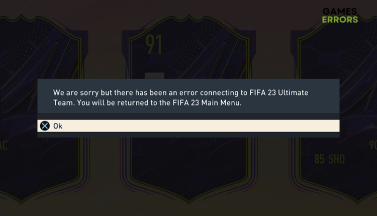 error connecting to fifa 23 ultimate team