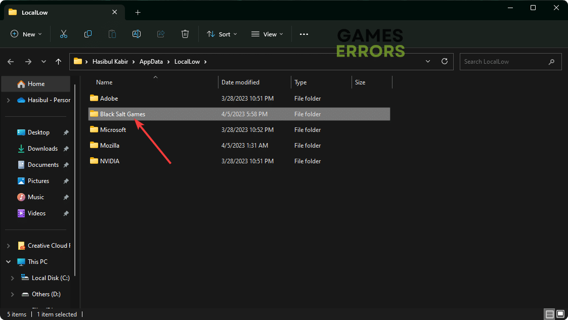 going Black Salt Games appdata windows