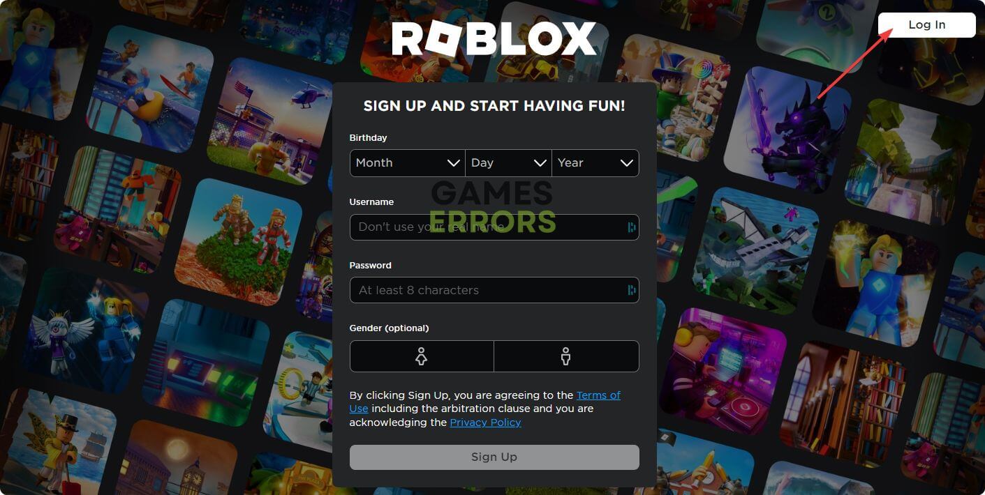 going roblox login page