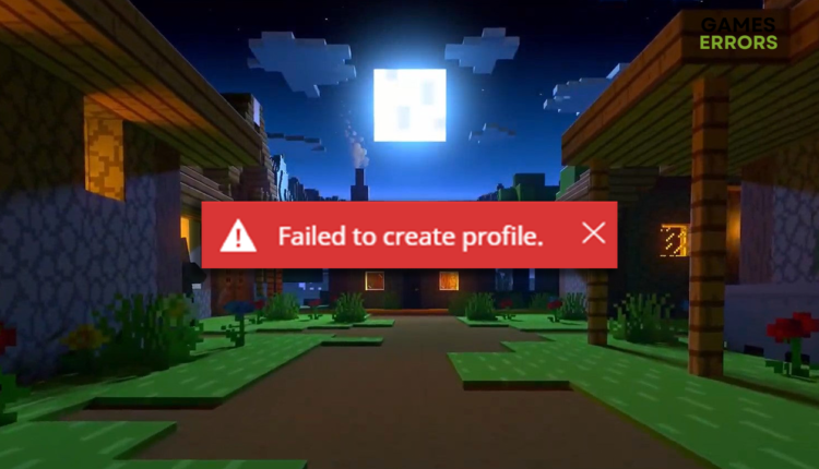minecraft failed to create profile