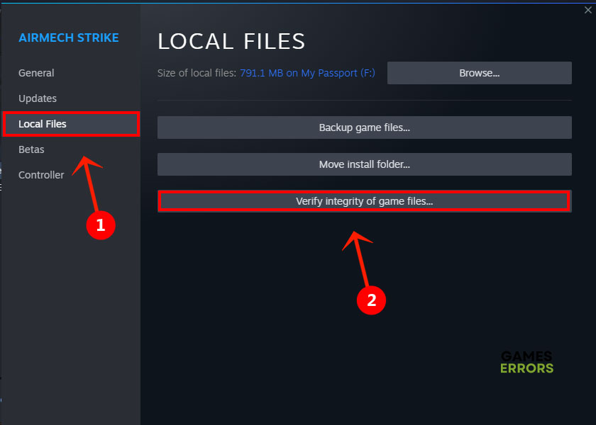 Verify files in Steam