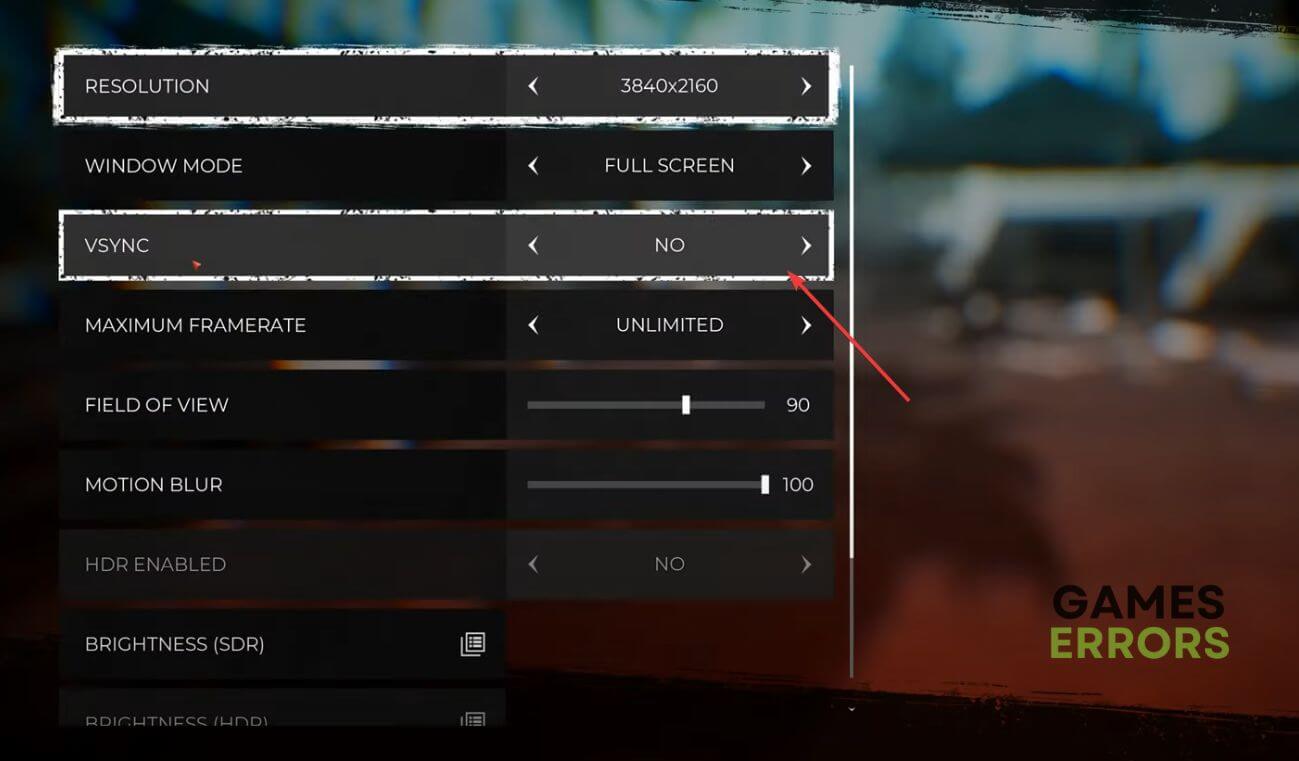turning off vsync dead island 2 in-game settings