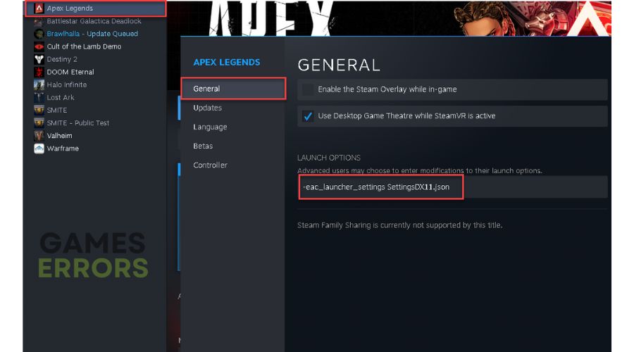 "FS_CheckAsyncRequest returned error for model" in Apex - Apex Legends Launch Options