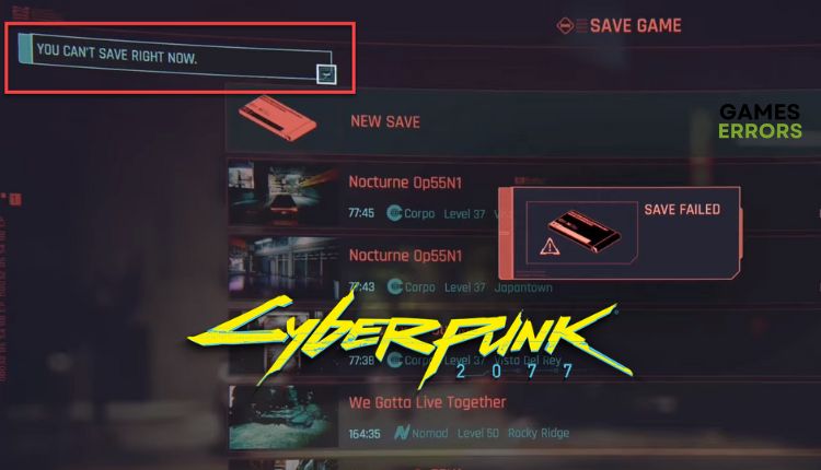 Cyberpunk 2077 Save Error Featured Image