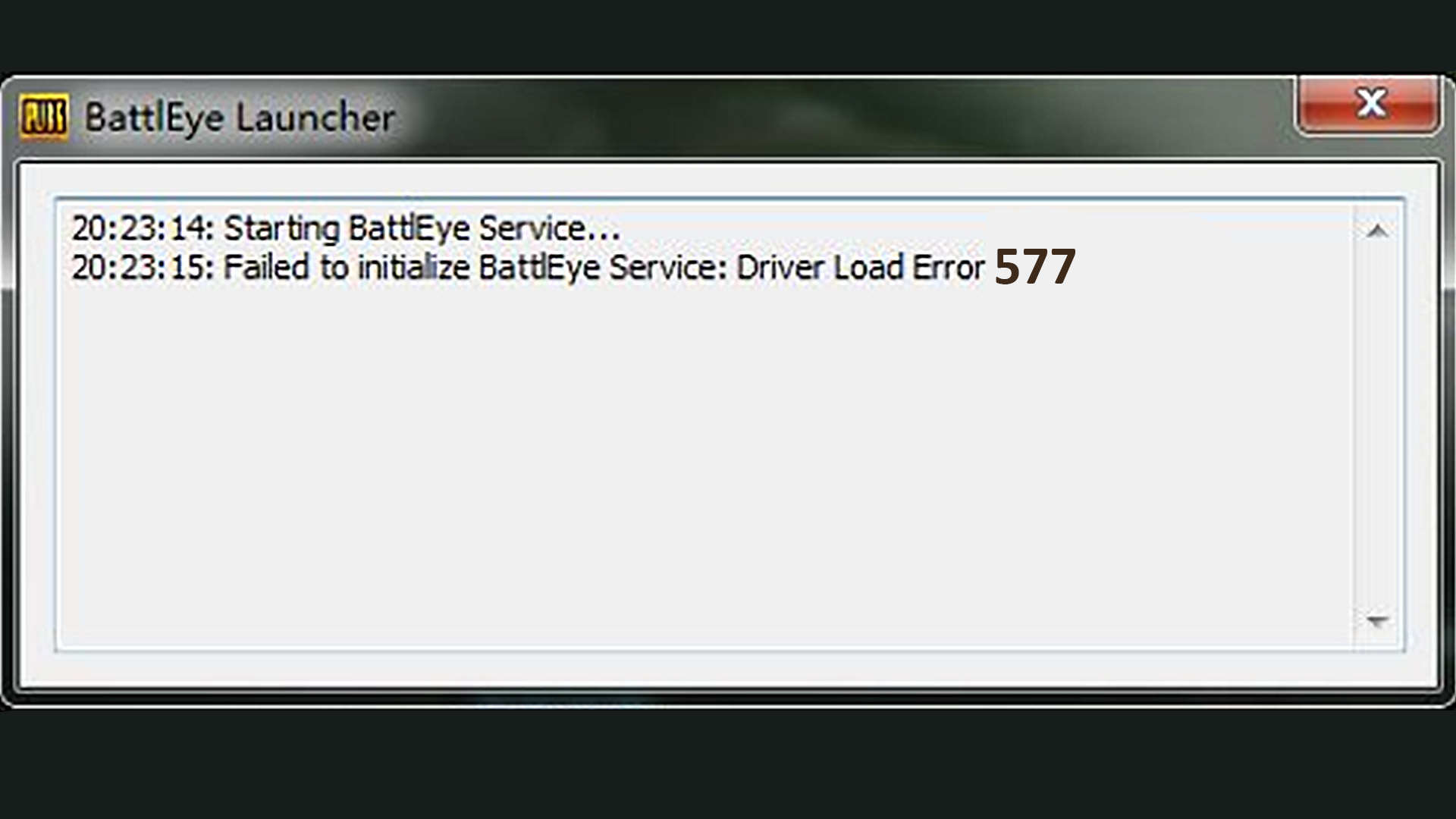 Failed to initialize что делать. Driver load Error. Failed to initialize. BATTLEYE. BATTLEYE Launcher starting BATTLEYE service.