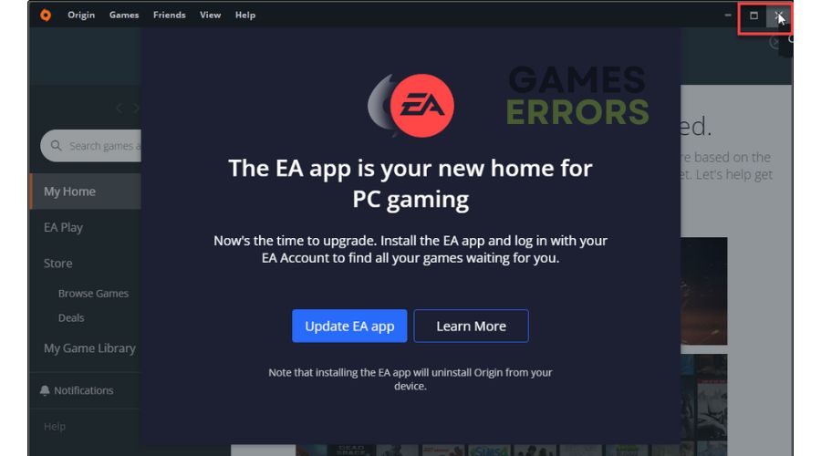 Origin Update EA App