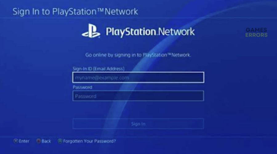 Sign in to PlayStation network