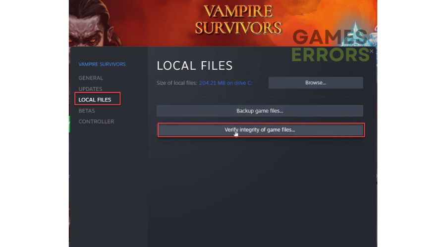 Vampire Survivors Verify Integrity