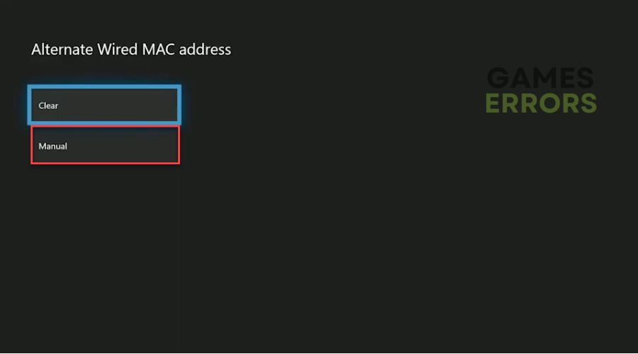 "Additional Authentication Needed" error on Xbox One - Enter Manual MAC Address