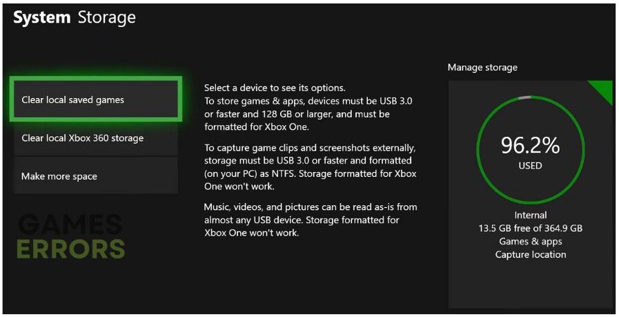 GTA 5 Not Installing Xbox One - System Storage