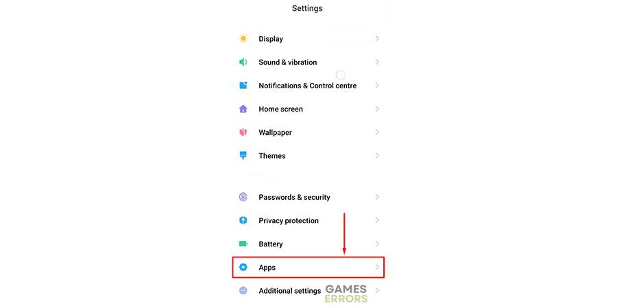 android settings apps