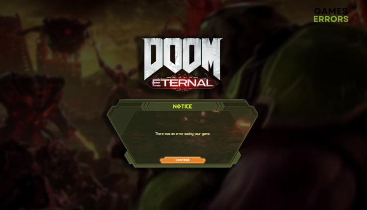 Doom Eternal error saving game