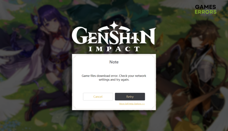 game files download error Genshin Impact