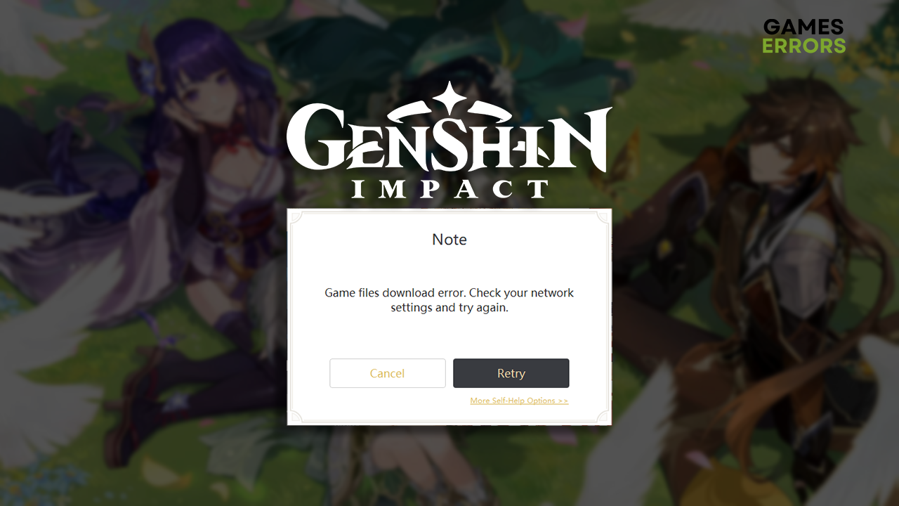 game files download error Genshin Impact