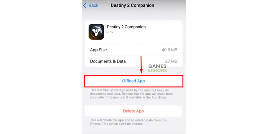 ios destiny 2 companion offload app
