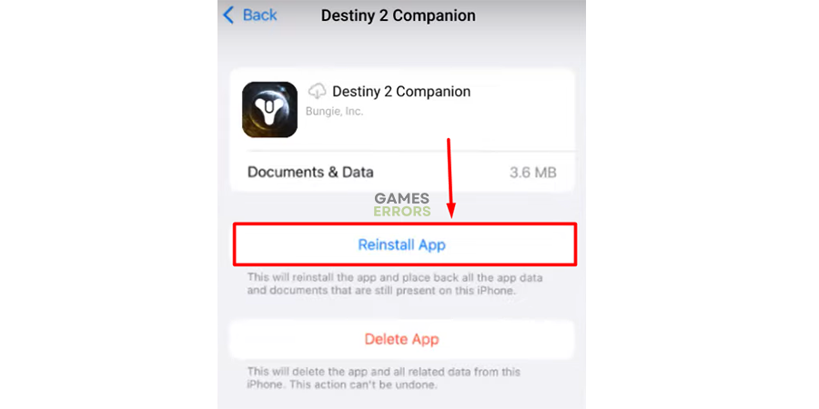 ios destiny 2 companion reinstall app