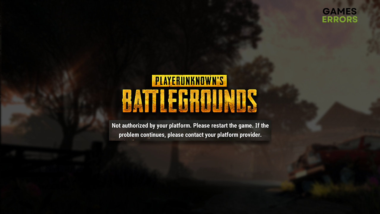 PUBG not authorized by your platform