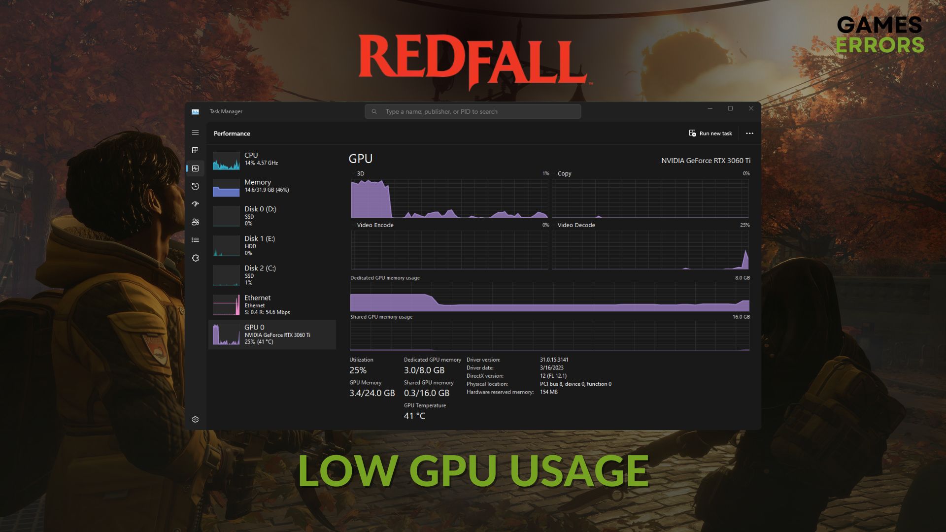 how to fix redfall low gpu usage