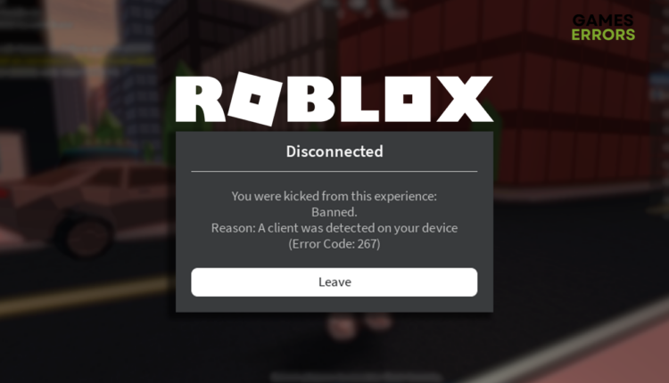 Roblox error code 267