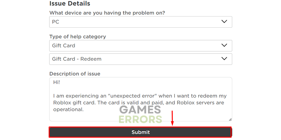 roblox support ticket submit