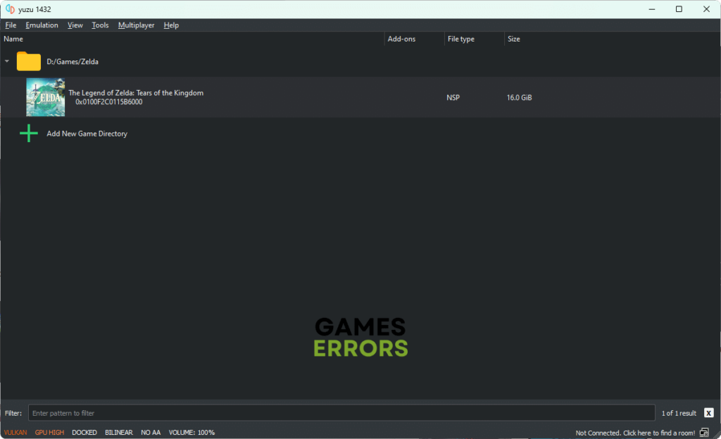 Yuzu emulator for Nintendo Switch game Zelda