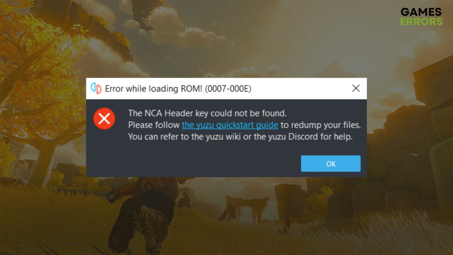 Zelda TOTK Error While Loading ROM (0007-0016) [Fixed]