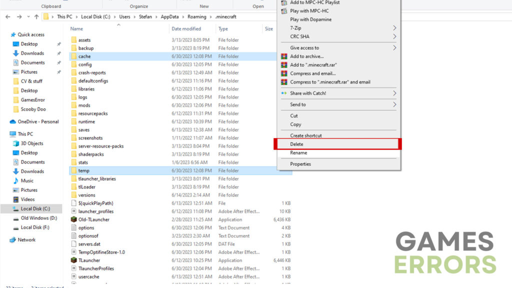 Clearing cache and temp files
