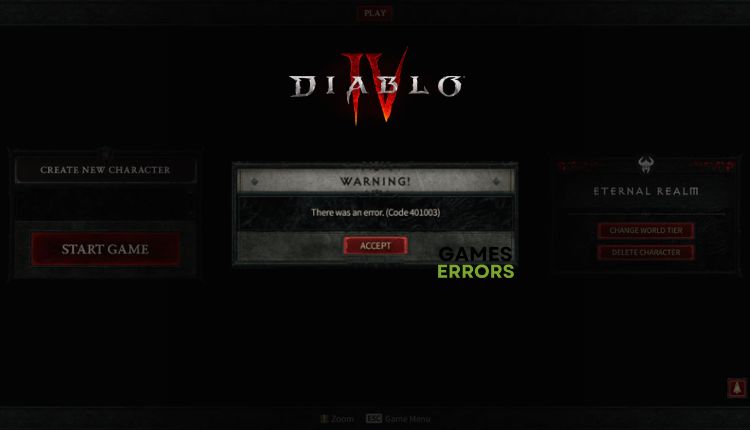 Diablo 4 401003 Error Featured Image