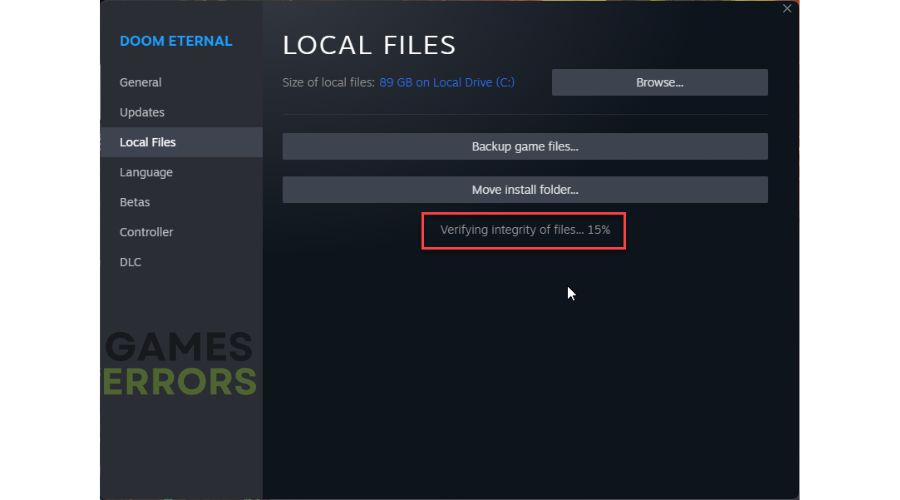Doom Eternal Verify Integrity of game files 2