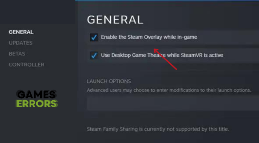 Enable the Steam Overlay