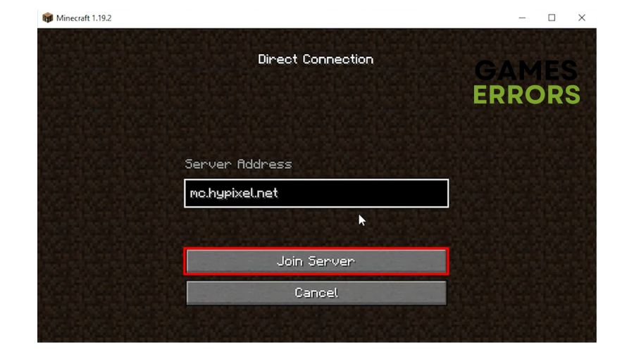 Minecraft Join Server