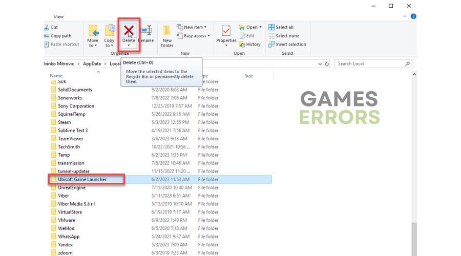 Ubisoft Connect Delete Game Launcher