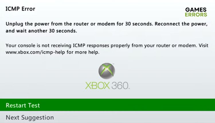 Ошибка icmp xbox 360