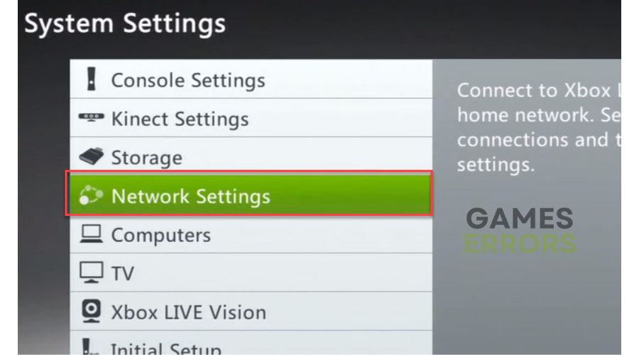 ICMP error on Xbox 360 - Network Settings