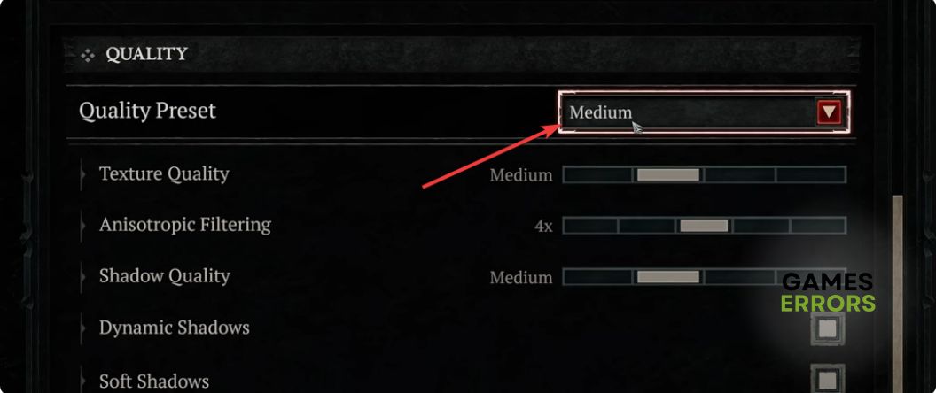 changing preset quality diablo 4 in-game settings