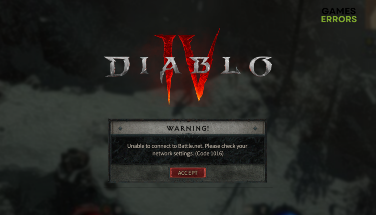 Diablo 4 error code 1016