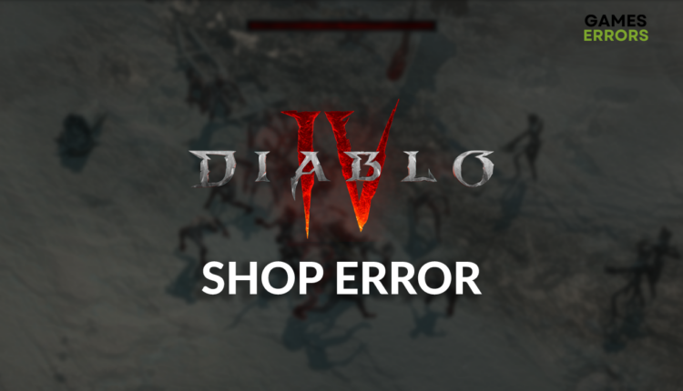 Diablo 4 shop error