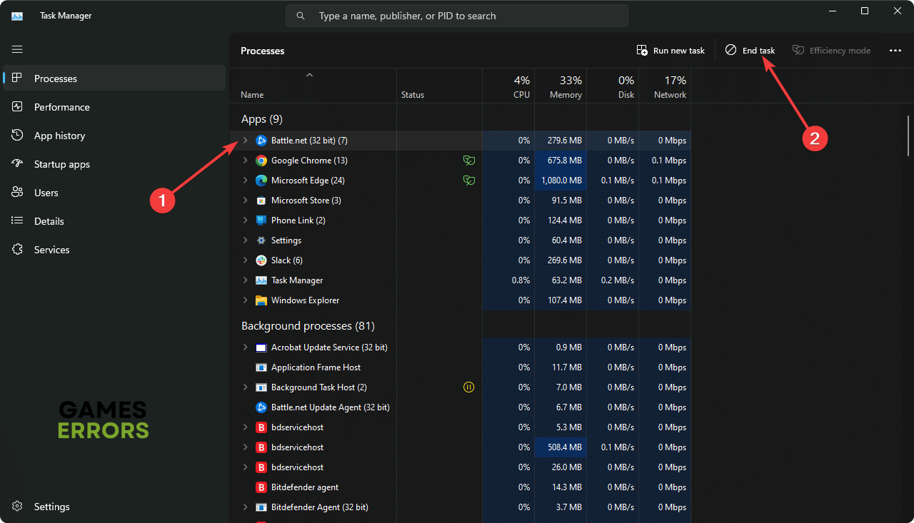 ending battle.net related services task manager windows