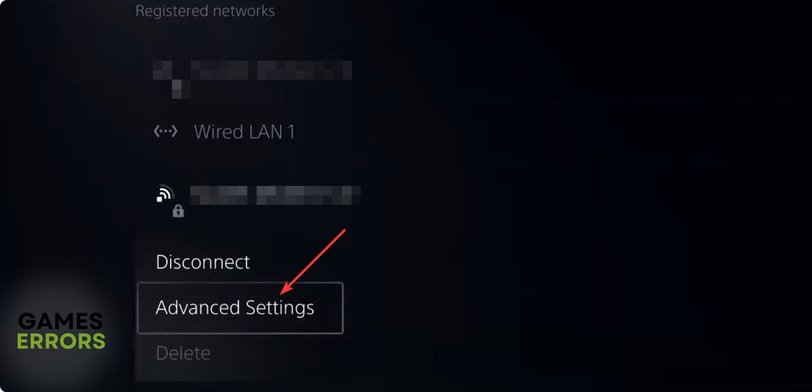 going advanced settings for connected network playstation 5