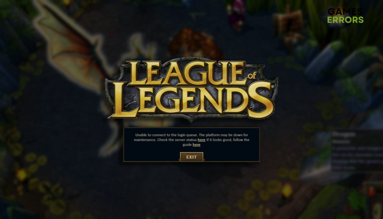 league of legends unable to connect to login queue